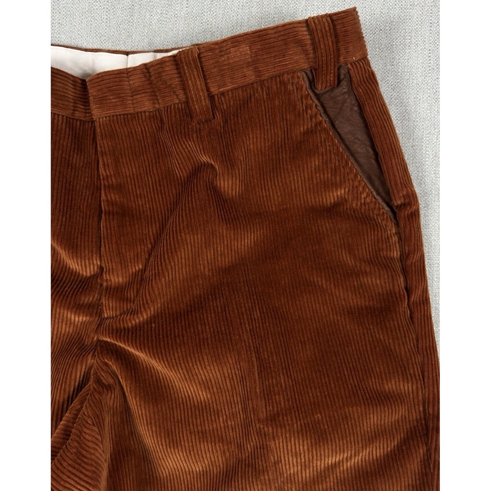NWT $149 Orvis Wellington Supercord Pants 36x29 Rust Orange Leather Trim - Picture 6 of 16